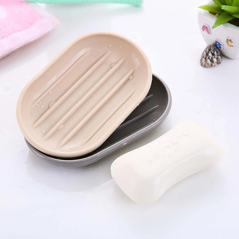 Portable Solid Soap Dish Plastic Soap Container Simple Style Draining Holder Soap Box Bathroom Accessories