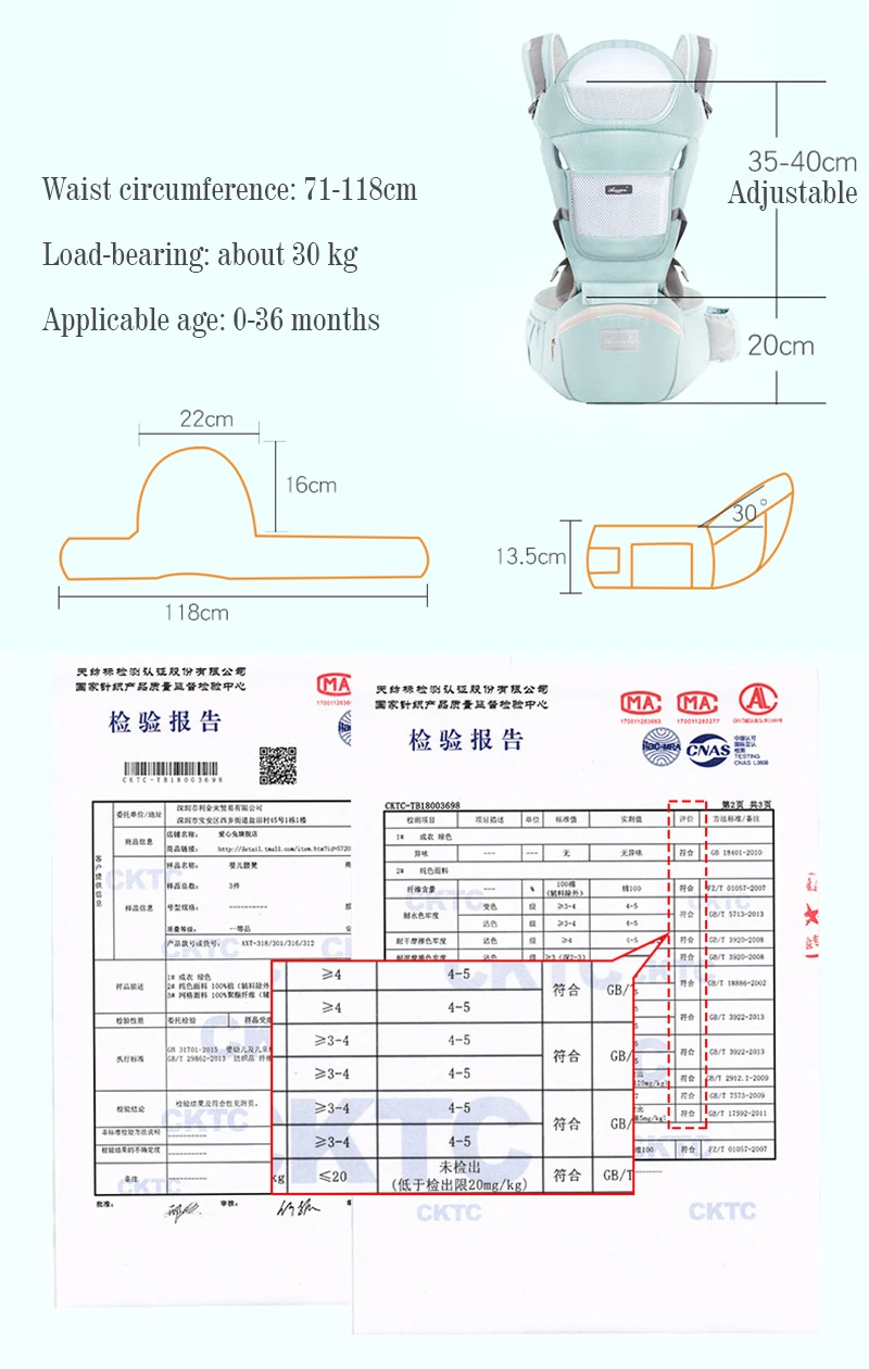 2019 детская переноска Хипсит (пояс для ношения ребенка) Новорожденные ходунки хлопок сетка Лето осенний рюкзак Хипсит путешествия передняя