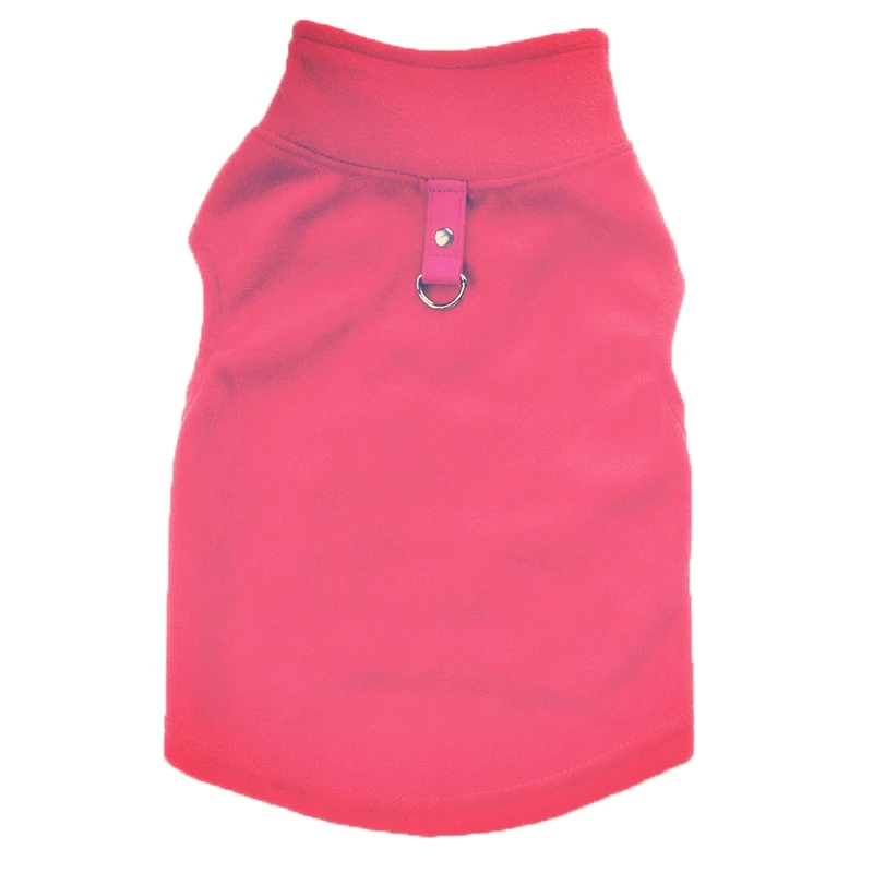 rose red Жилет для собаки мягкий, флисовый, для собаки, одежда для собак, собака карамельного цвета футболка с собакой поводок d-образное кольцо в виде мопса, Yorks одежда для домашних животных - Цвет: rose red