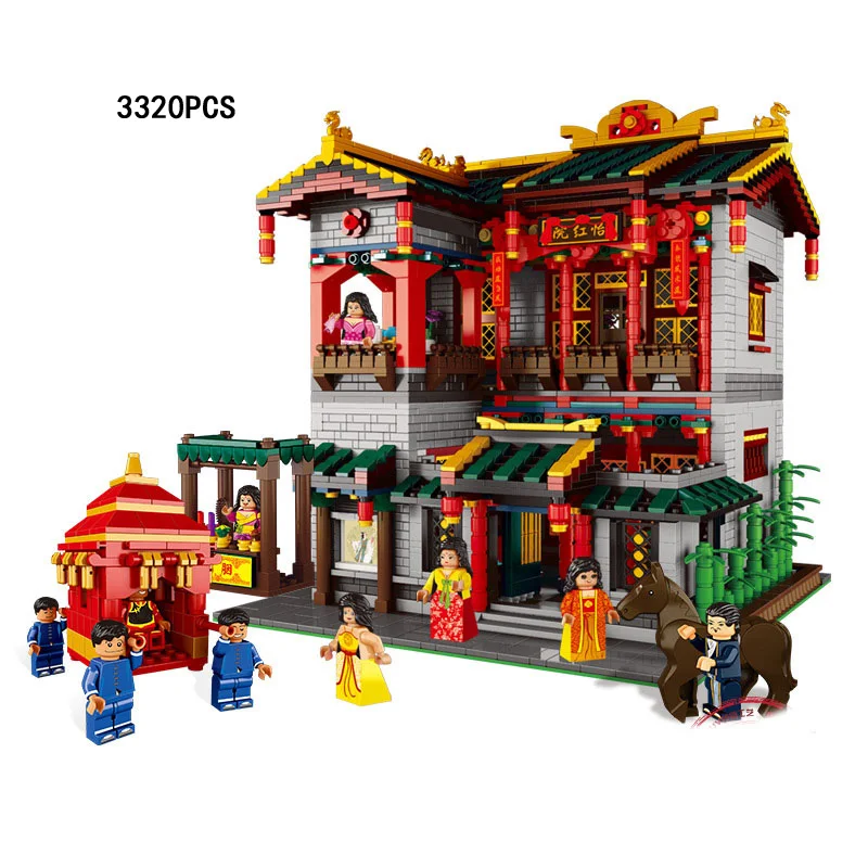 Горячий город улица вид chinatown китайский ночной клуб yihong yuan moc строительный блок женские фигурки Коллекция игрушек nanobricks - Цвет: LegoBlocks