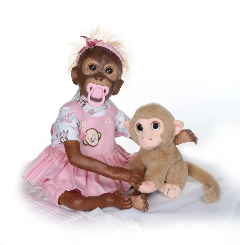 52 см Kawaii reborn плюшевая обезьянка Мягкая силиконовая кукла игрушки Macaco bonecas животные обезьяны куклы игрушки для детей подарки на день рождения