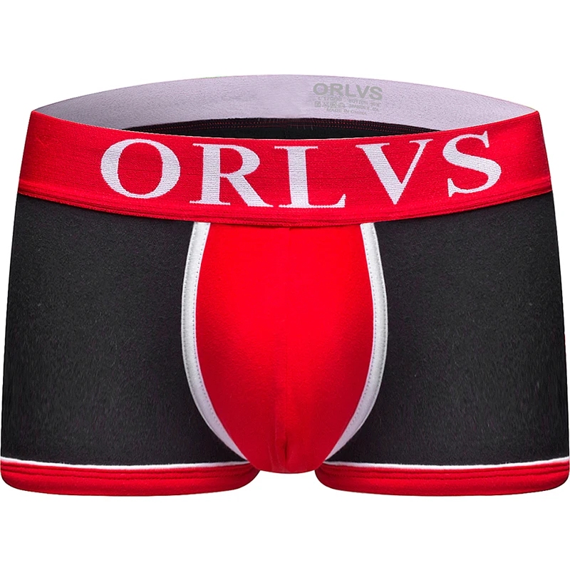 ORLVS Брендовые мужские боксеры мужское белье для геев cueca tanga Ropa Interior hombre boxer homme calzoncillo boxer para hombre боксеры короткие - Цвет: OR10-black