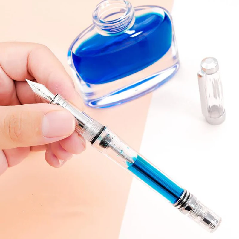 Vaccum Filling 3 PCS Yongsheng 3013 Transparent Fountain Pen Fine Nib Purple, Brown and Clear Transparent Vaccum Filling 3 PCS Yongsheng 3013 Transparent Fountain Pen Fine Nib Purple, Brown and Clear Transparent
