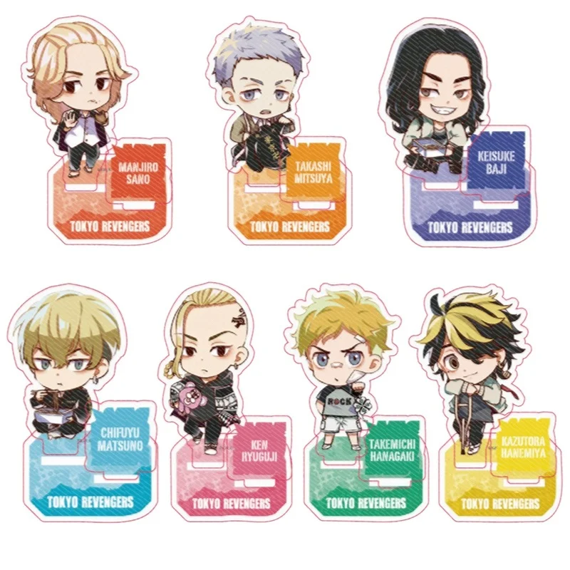 Anime Tokyo Revengers Takemitchy Hanagaki Takemichi Mikey Stand Figure Cosplay Acrylic Desk Decor Mini Model Plate Display Toy