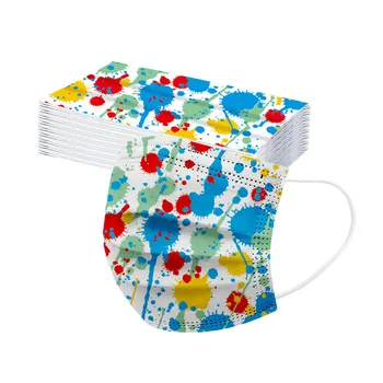 

Christmas 50/100pcs Children's Three-layer Non-woven Dust-proof Cartoon Printed Disposable Mask Kids Breathable Mondkapjes