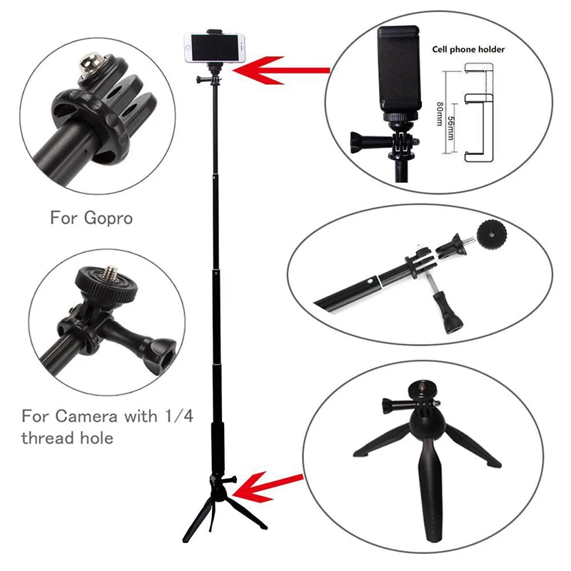 Штатив кронштейн для iPhone samsung Xiaomi huawei Мобильный телефон Смартфон Штатив для Gopro 8 держатель камеры штативы общего назначения