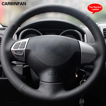 

Black Top Layer Leather Hand-stitched Car Steering Wheel Cover For Mitsubishi Lancer EX10 Lancer X Outlander ASX Colt Pajero