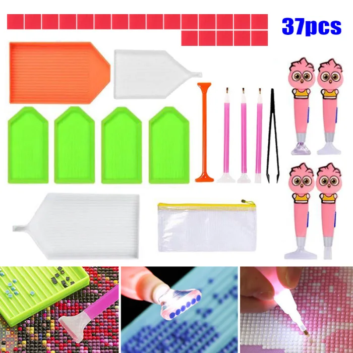 37 шт. 5D DIY Набор инструментов для алмазной живописи DIY аксессуары для рисования наборы для вышивки крестом JS22