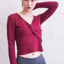 Новые женские топы для йоги, футболки для йоги и тренировок, топы с длинными рукавами, фитнес-спорт, футболки, спортивная одежда для йоги