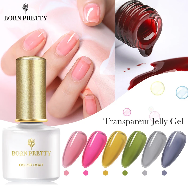 Гель-лак для ногтей BORN PRETTY полупрозрачный желеобразный розовый телесный 6 мл
