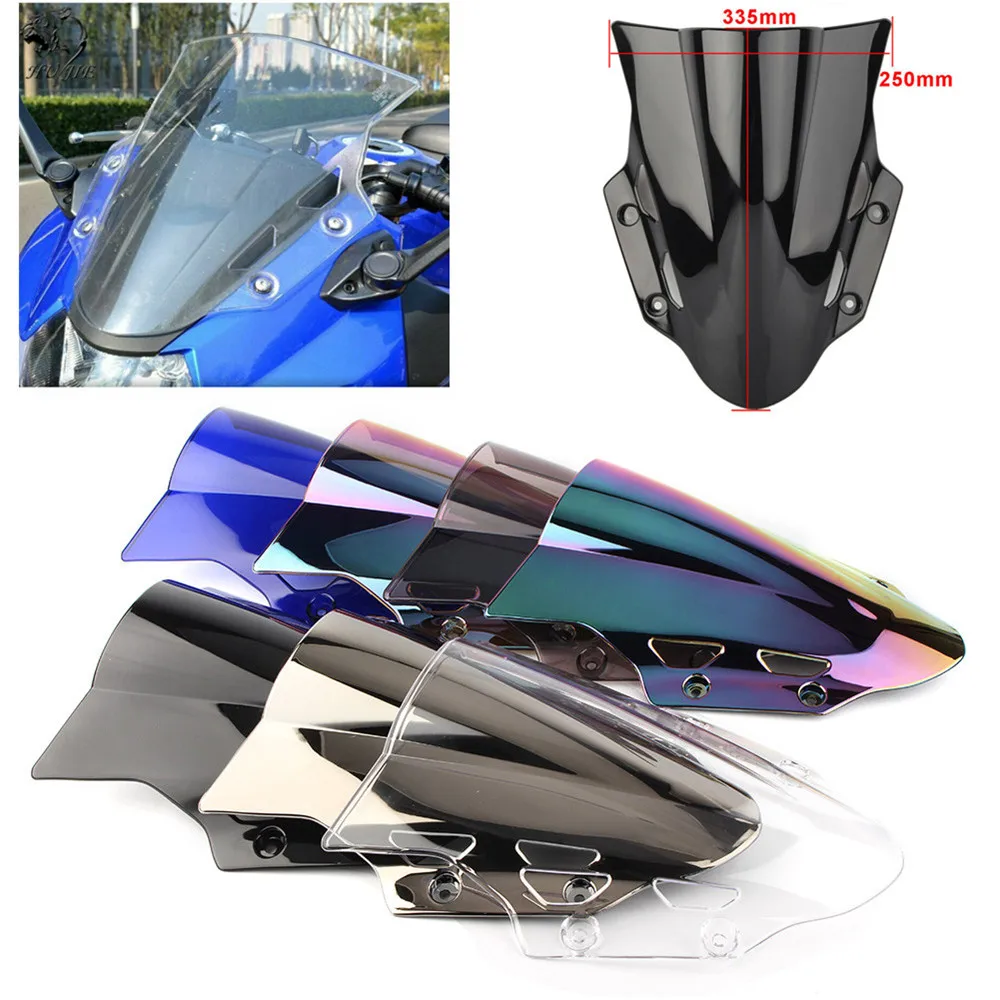 

Motorcycle Double Bubble Windshield Windscreen Screen For 2017 2018 2019 Suzuki GSX250R GSX-R GSX 250 R 250R Smoke Black Iridium