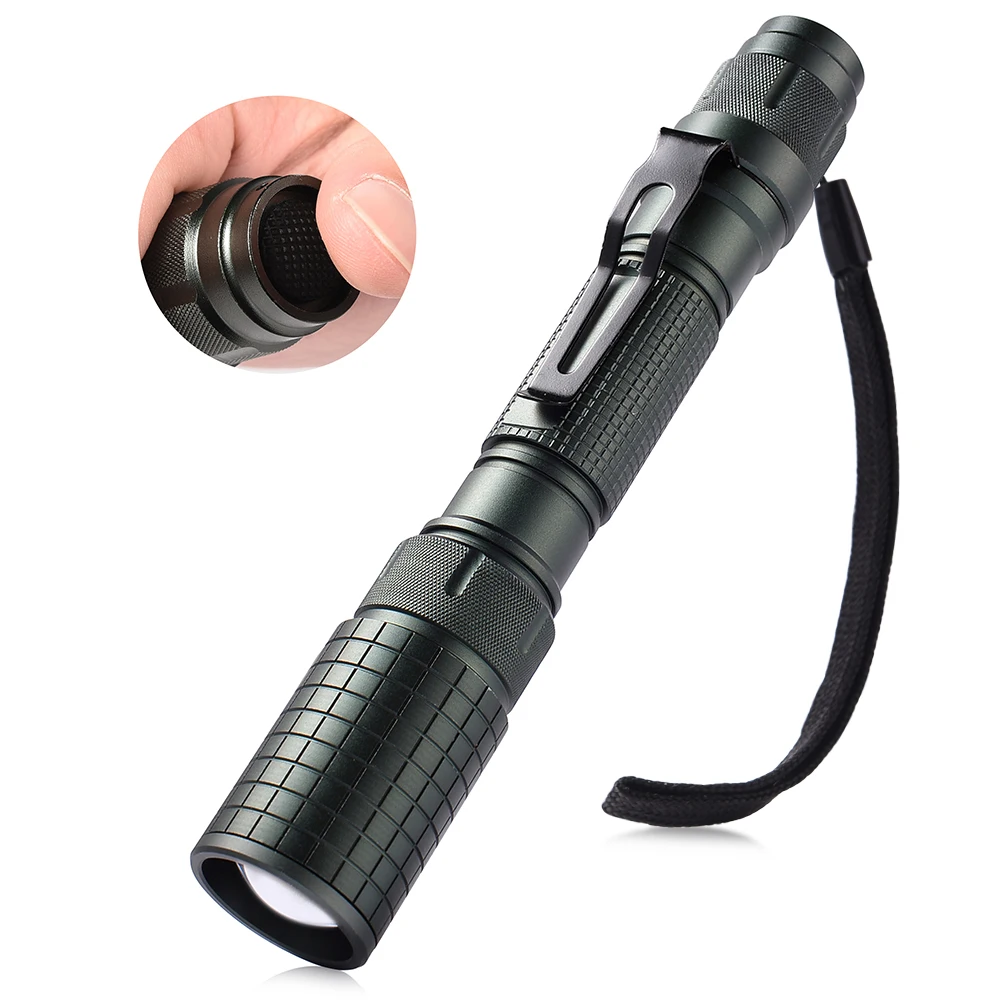 

Ledgle 1000Lumens Tactical Tactical Zoomable Flashlight 5 Modes Light Lamp with Sling 2 Pcs of 18650 lithium battery