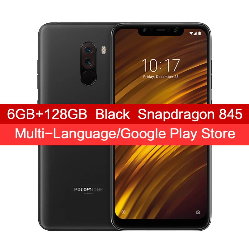 Глобальная версия Xiaomi POCOPHONE F1 6 ГБ 128 ГБ Snapdragon 845 6,1" экран LiquidCool 20 МП фронтальная камера Quick Charge 3,0 - Цвет: F1 Black 6GB 128GB