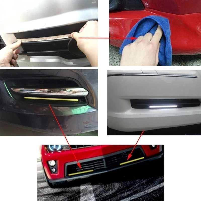 Car LED Daytime Running Light 12 V 6000K-8000K Waterproof Super Bright COB DRL Fog Light Car Decorative Lamps Strips 2 Pcs for led car lights,led lights,led car decorative lights,led fog lamps
