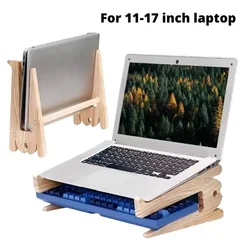 Soporte plegable para ordenador portátil, estante de madera para Monitor