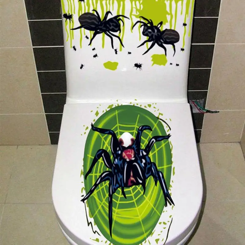 

Halloween Party Decoration Creative Skull Sticker Horror Toilet Cover Stickers Removable Decorative Bathroom Waterproof Stickers