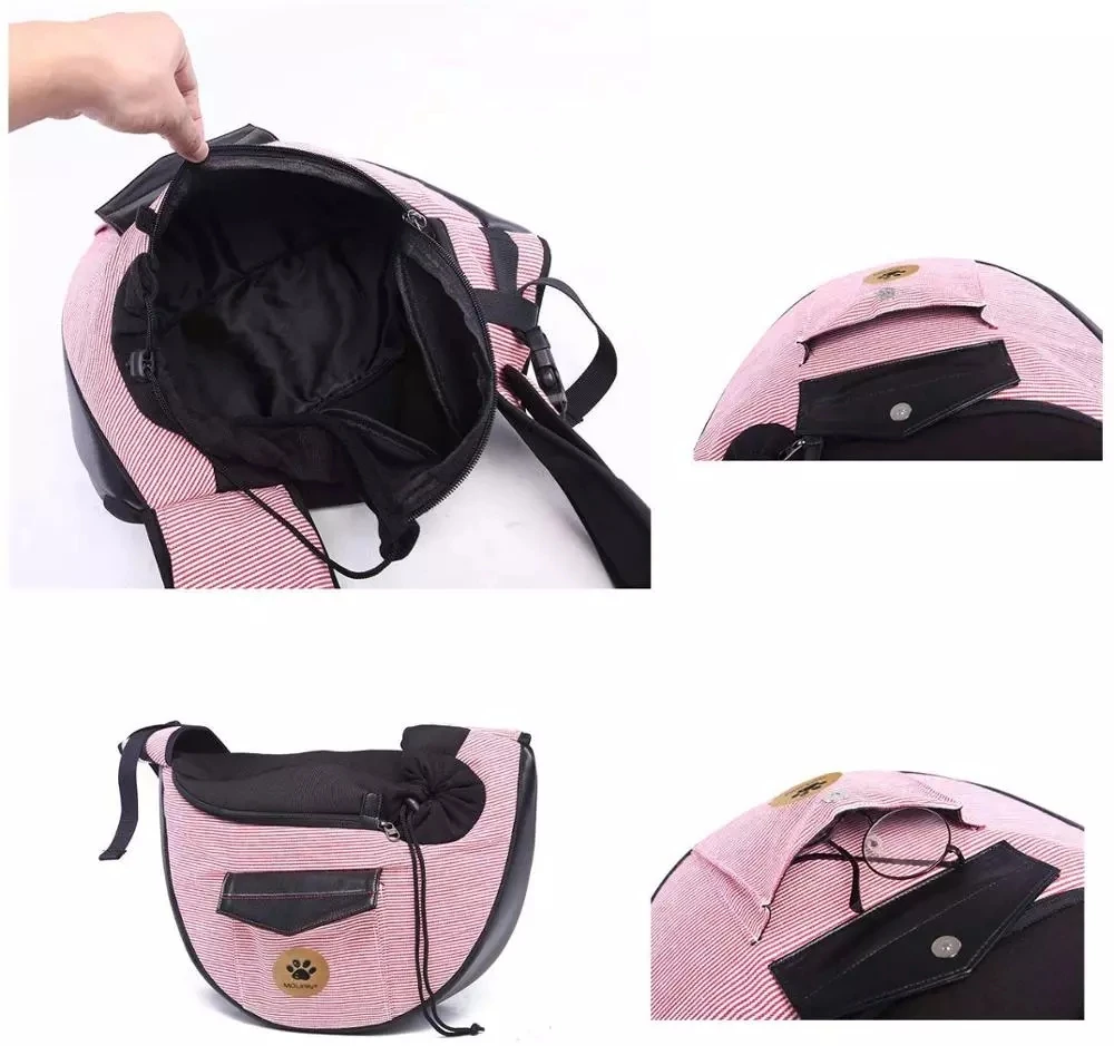 Pet Travel Bag Small Dog Cat Sling Carriers Hands Free Pet Puppy Reversible Bag for Puppy Small Dogs and Cats