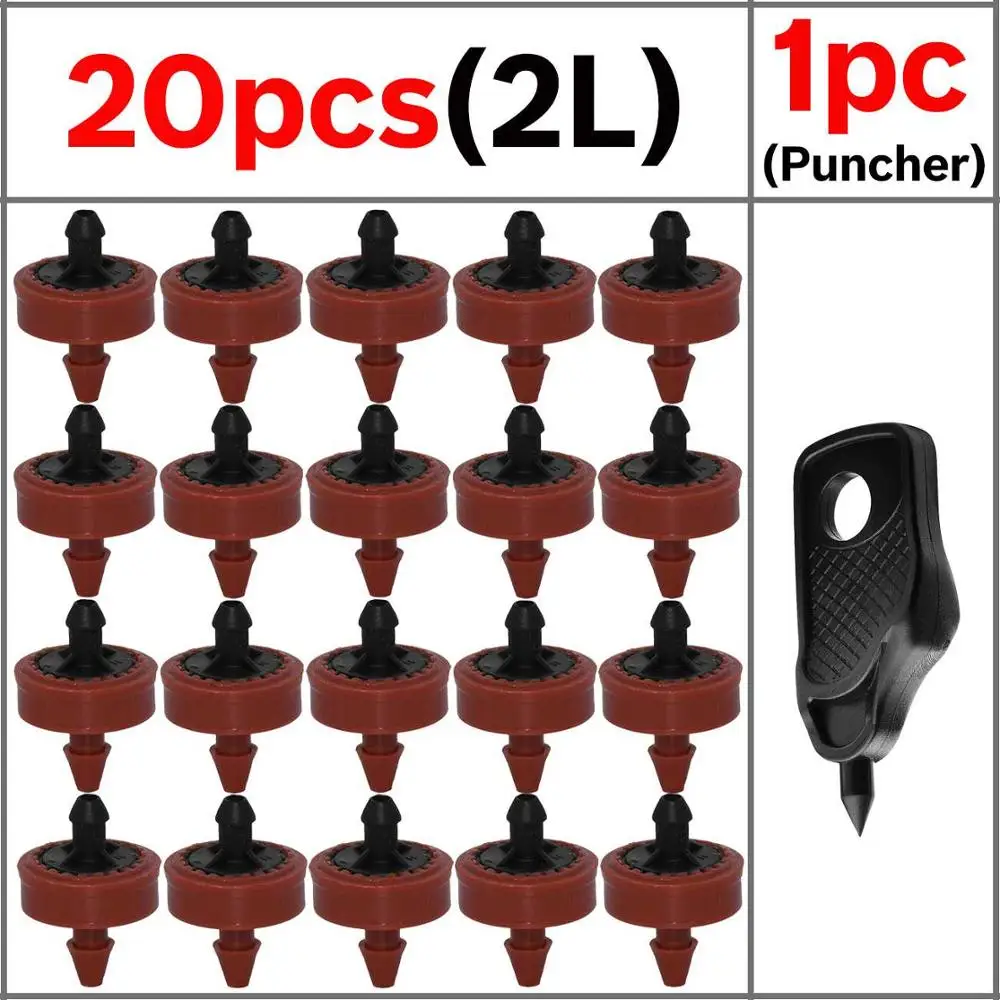 KESLA 20PCS 2L 4L 8L Pressure Compensating Emitter Dripper Self-cleaning Drip Irrigation Water Regulator 4/7 Pipe Hose w Puncher - Цвет: KSL01-131-2L-20PCS