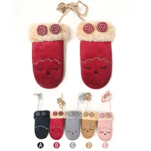 Милые детские перчатки с рисунком лисы; детские перчатки; зимние теплые бархатные утепленные варежки с героями мультфильмов; детские перчатки