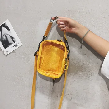 

Japanese transparent small square pain bag diagonal ita bag one shoulder portable canvas baby bag casual wild fashion handbag