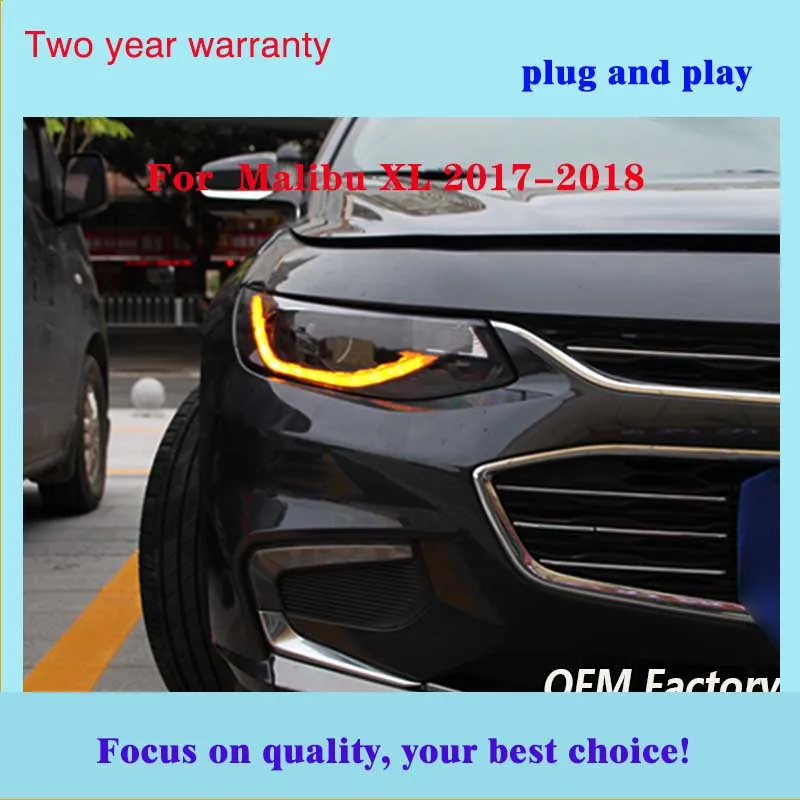 Автомобильный Стайлинг фар для Chevrolet Malibu XL- светодиодный фары для Malibu XL налобный фонарь светодиодный DRL+ Динамический сигнал поворота Bi