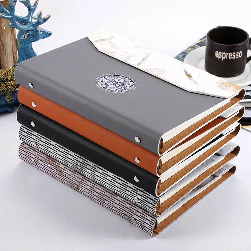 

A5 Loose-leaf Notebook Business Gift Set Laptop-Style Leather Notebook Thick Book