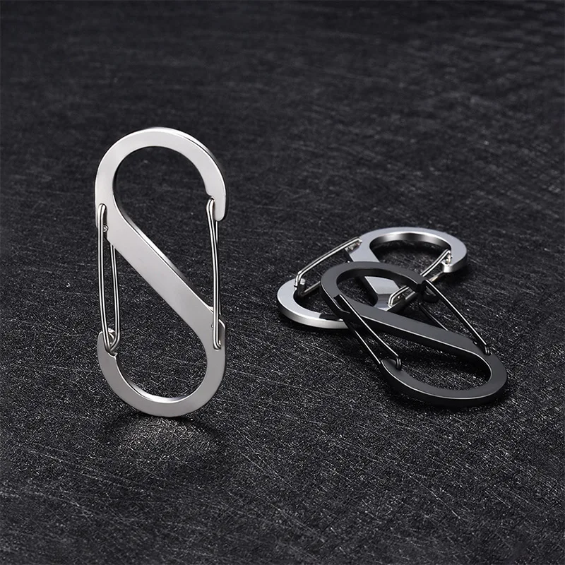 

Stainless Steel S Type 8-Word Hanging Buckle Car Keychain Accessories Key Ring Key Ring Metal Creative Gifts