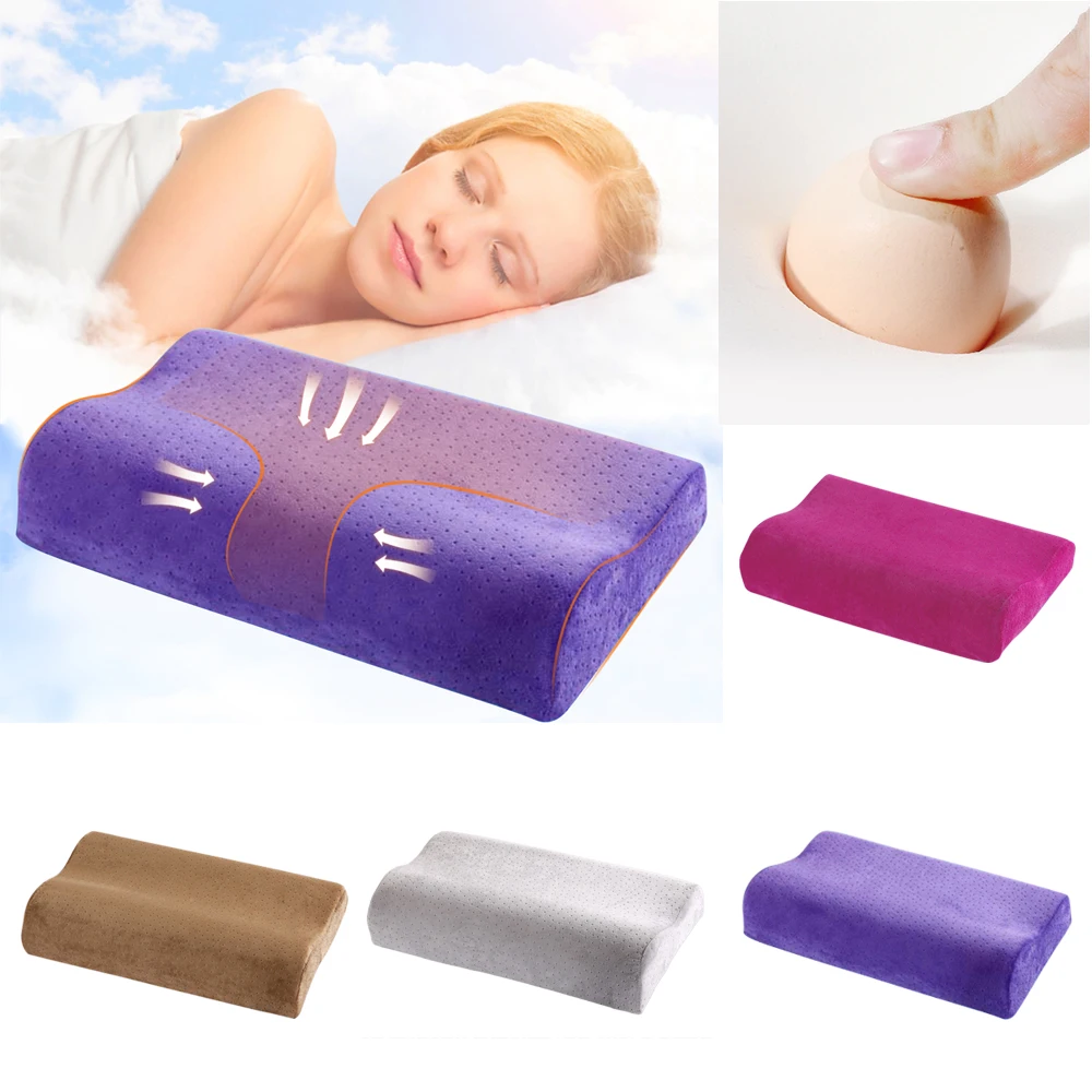 1 шт., Ортопедическая подушка для шеи с эффектом памяти для сна, облегчающая боль, кровать-подушка, однотонная Бархатная подушка, забота о здоровье, шейка, Прямая поставка