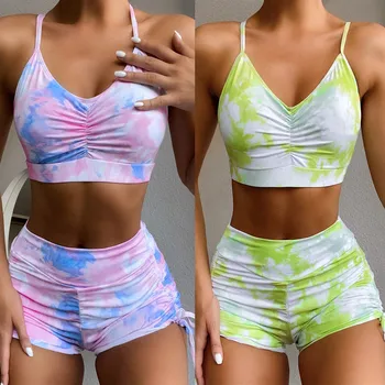 

High Waist Bikini Set Printed Push Up Padded Crop Top Swimwear Women Bathing Suit Swimming Suit Bikinis