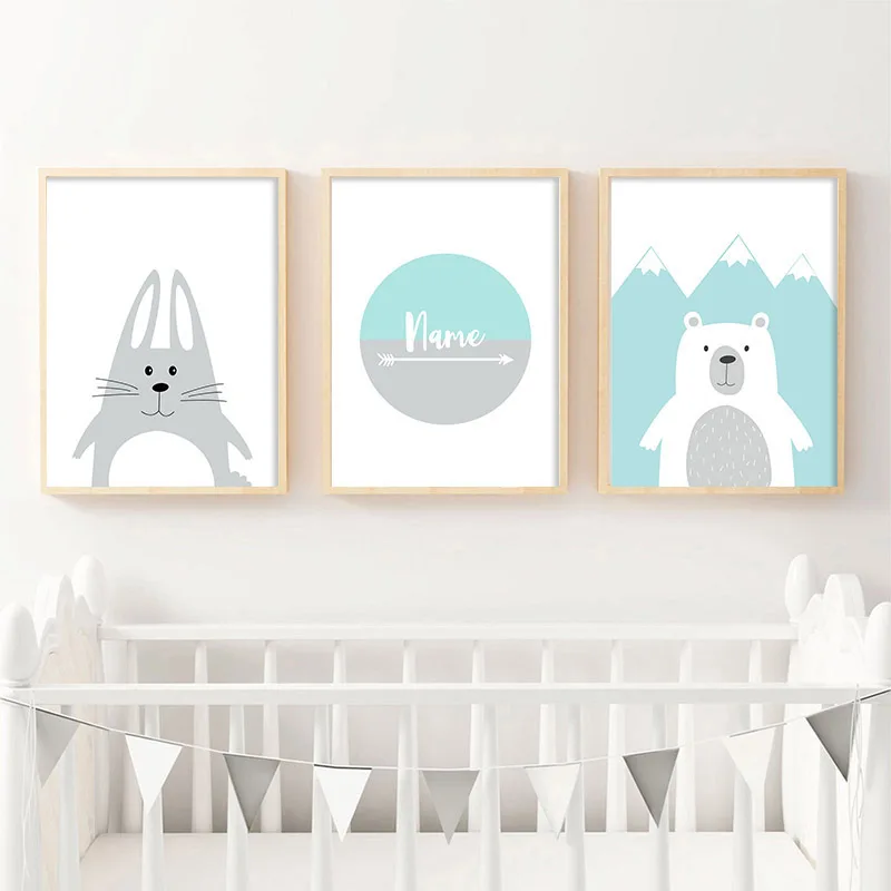 Живопись на холсте мультфильмы личное имя Пользовательские плакаты детская