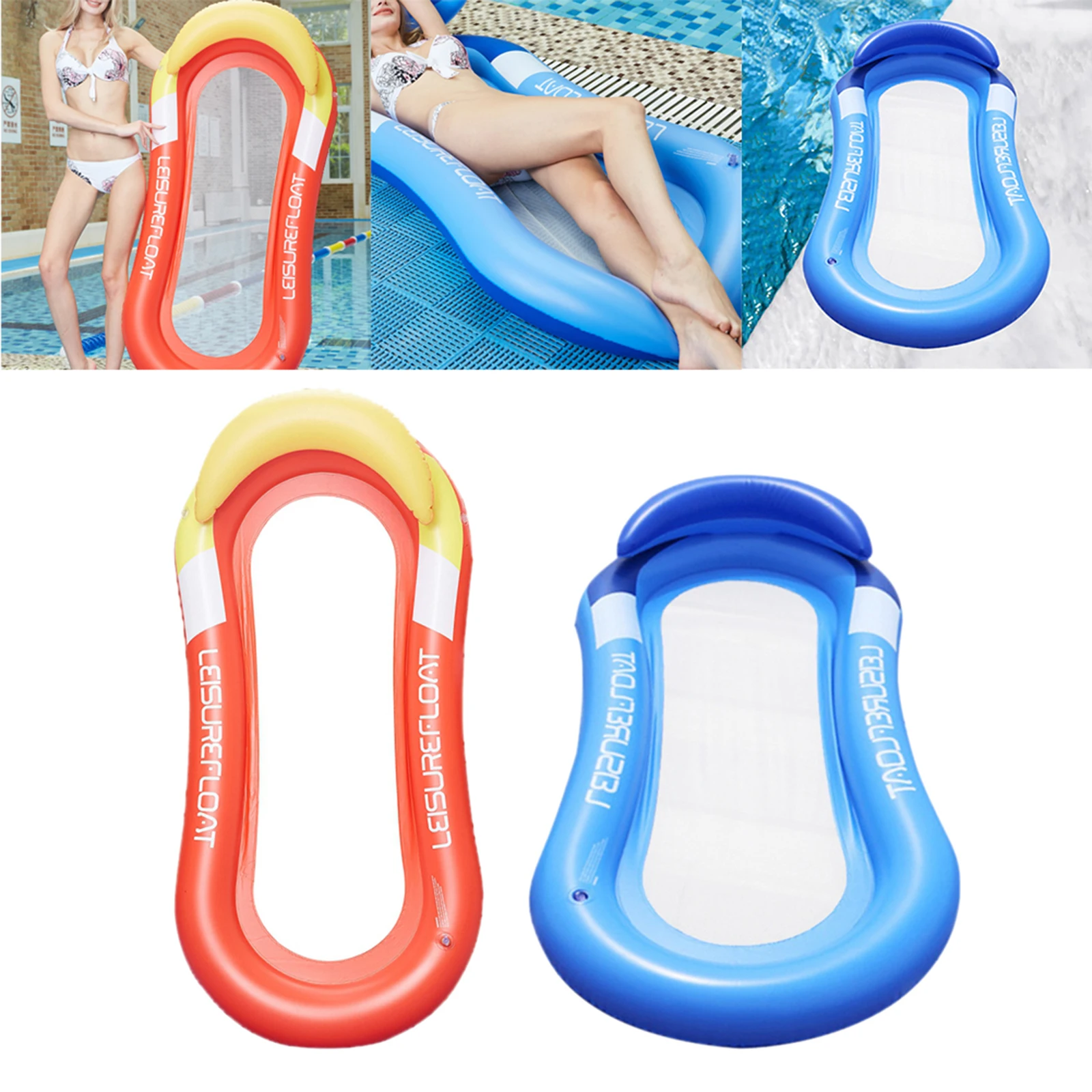 Inflatable Pool Float Bed Lilo, Water Hammock Swimming Pool Floats Mesh  Floater for Adults,Kid Water Lounge Chair Water Sofa