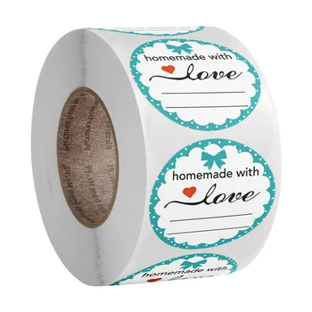 

500pcs Round Labels Kraft Paper Sticker Dragees Candy Bag Flower Gift Box Packaging Bag Wedding Cookie Cake Thank You Stickers