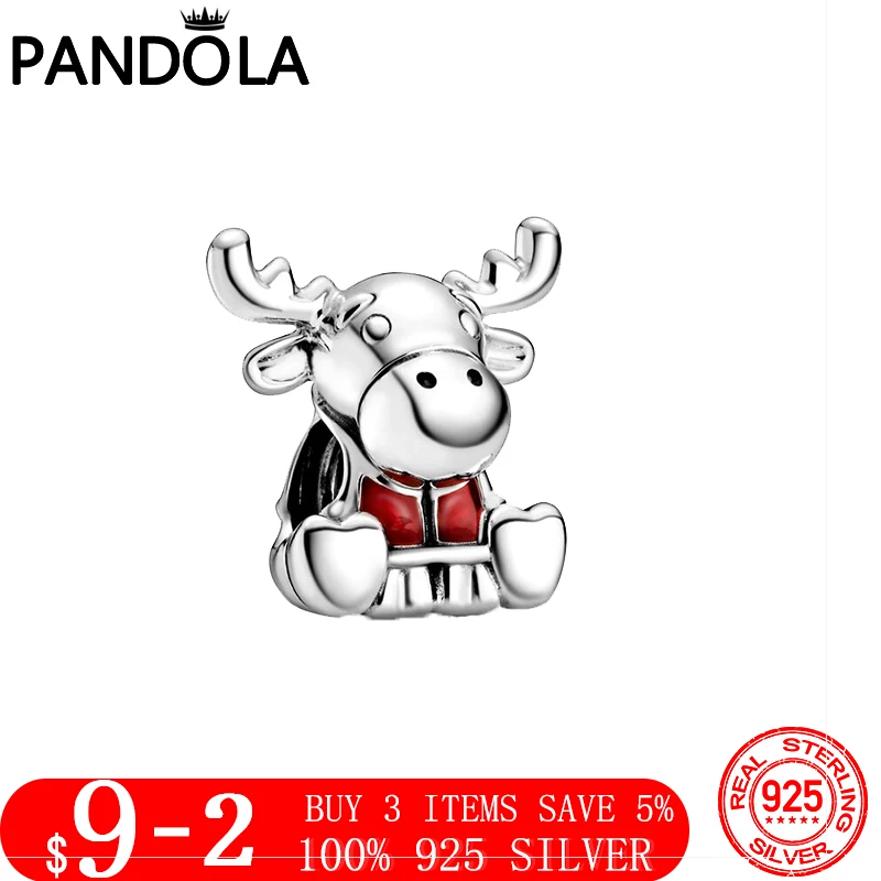 

New Arrival 925 Sterling Silver Canada Moose Maple Leaf Beads Charm Fit Original Pandora Bracelet DIY Jewelry