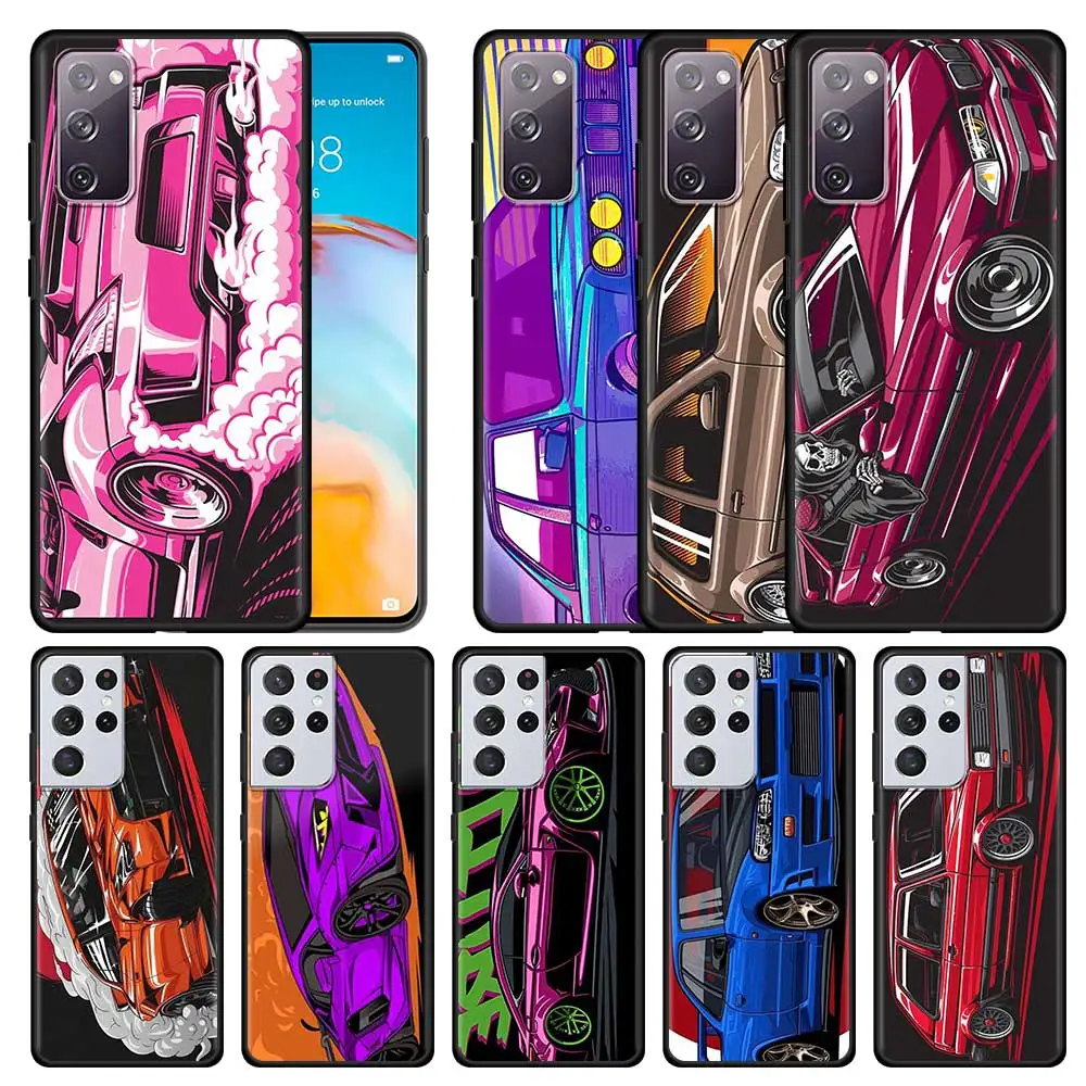 Tokyo JDM Drift Sports Car Phone Case For Samsung Galaxy S20 FE S21