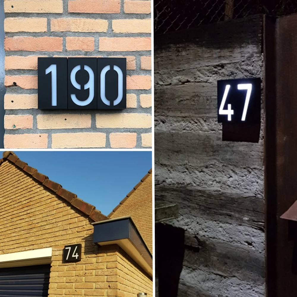Solar 6 LED Bulb Lamp Illumination Doorplate Lamp House Number Outdoor Lighting Porch Lights With Solar Battery