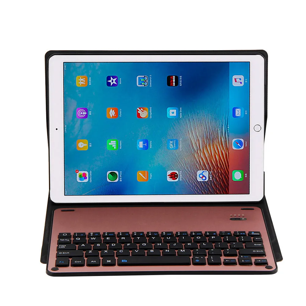 ABS Съемная алюминиевая Bluetooth клавиатура PU кожаный чехол тонкий Чехол-книжка для 10,5 IPad Pro IOS системы