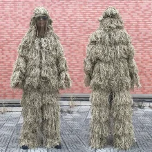 3D Увядшая трава Ghillie костюм 4 шт. снайперская Военная Тактическая камуфляжная одежда охотничий костюм армейская охотничья одежда птичий костюм