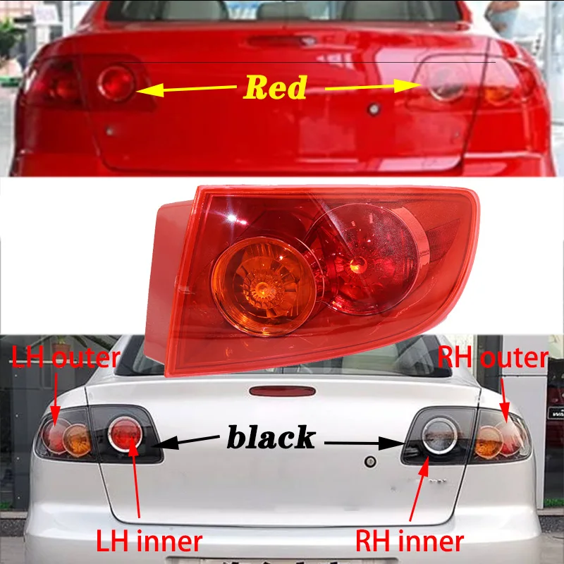 1 шт., автомобильный светильник, корпус для MAZDA 3 Sedan 2003-2009, автомобильный Стайлинг, задний левый и правый задний светильник, задний фонарь, задний светильник, тормозной светильник