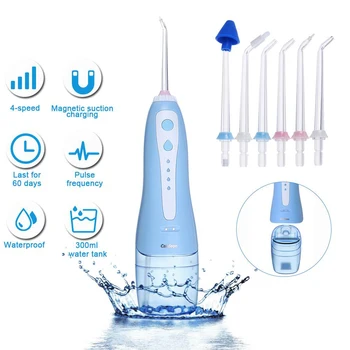 

Oral Irrigator Ultrasonic Tooth Cleaner Dental Water Flosser Portable Dental Floss WaterJet USB Rechargeable for Teeth whitening