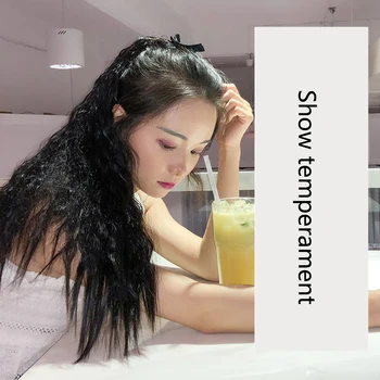 

Natural Fluffy Realistic Bandage High Temperature Resistant Fiber Synthetic Long Ponytail Wig Vitality Girl Four Colors Optional