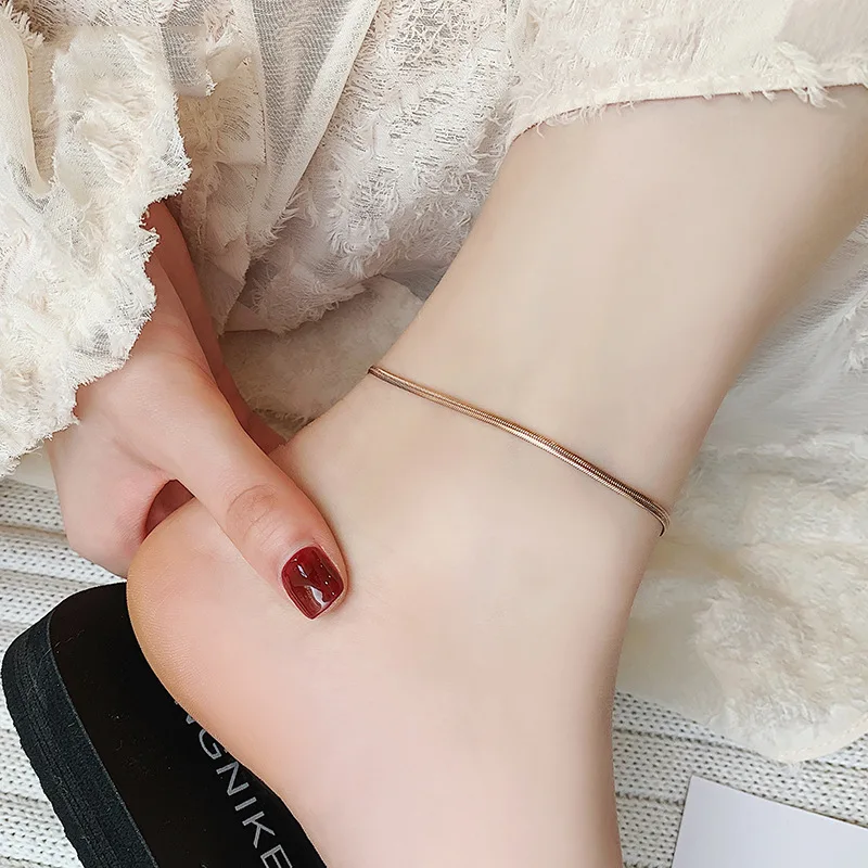 

Korean-style Fashion Simple Titanium Steel Anklet Women's MORI Series Online Celebrity Non-mainstream Design Elegant-Best Friend