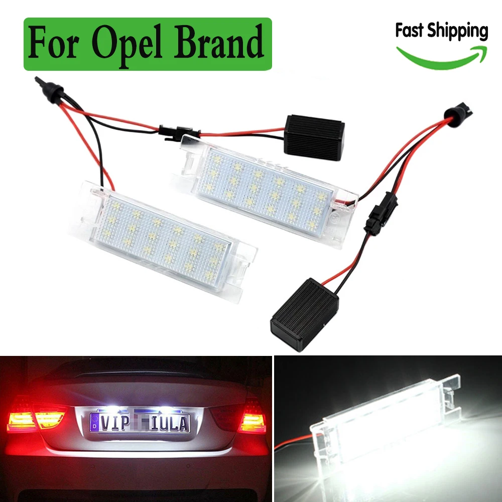 

2 pcs for auto lights led license plate light number plate lamp Luces for Opel Astra H J Insignia Zafira B Corsa C D E Meriva