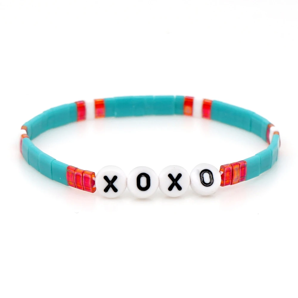 Go2boho браслет с бусинами Тила для женщин и мужчин MIYUKI браслеты Pulseira Mujer Moda ювелирные изделия в богемном стиле летние буквы на заказ - Окраска металла: TL-B190074A