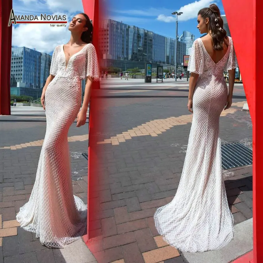 Элегантное Бисероплетение пляжное свадебное платье-бохо свадьбы robe mariage femme