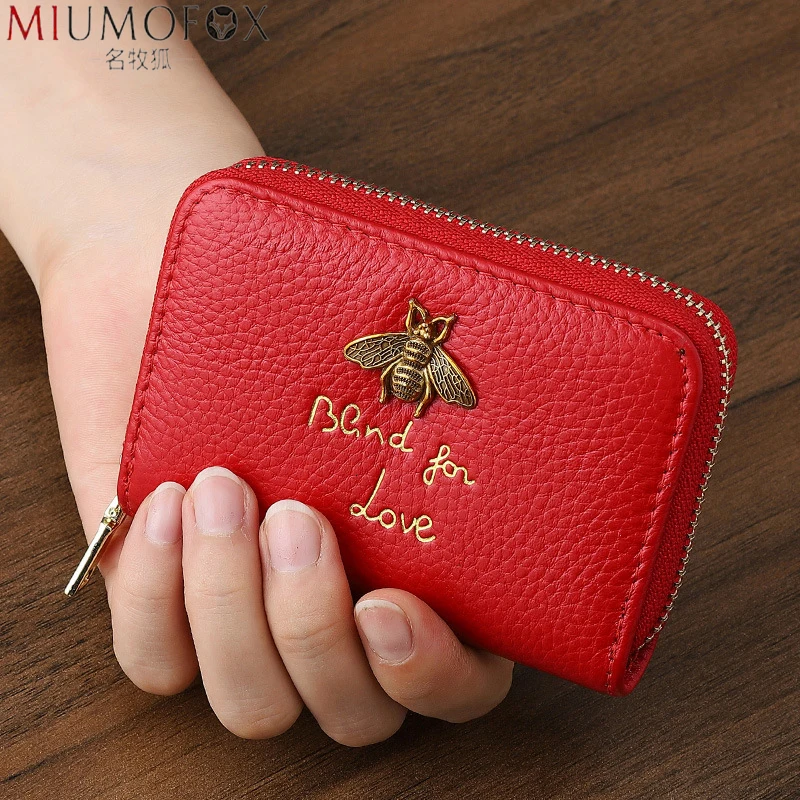 Wallets Business-Cards-Holder Leather Organizer Travel-Card-Bag Minimalist Designer Women