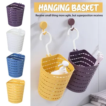 

Kitchen Storage Basket Rotatable Single Hook Hollow Plastic Storage Basket