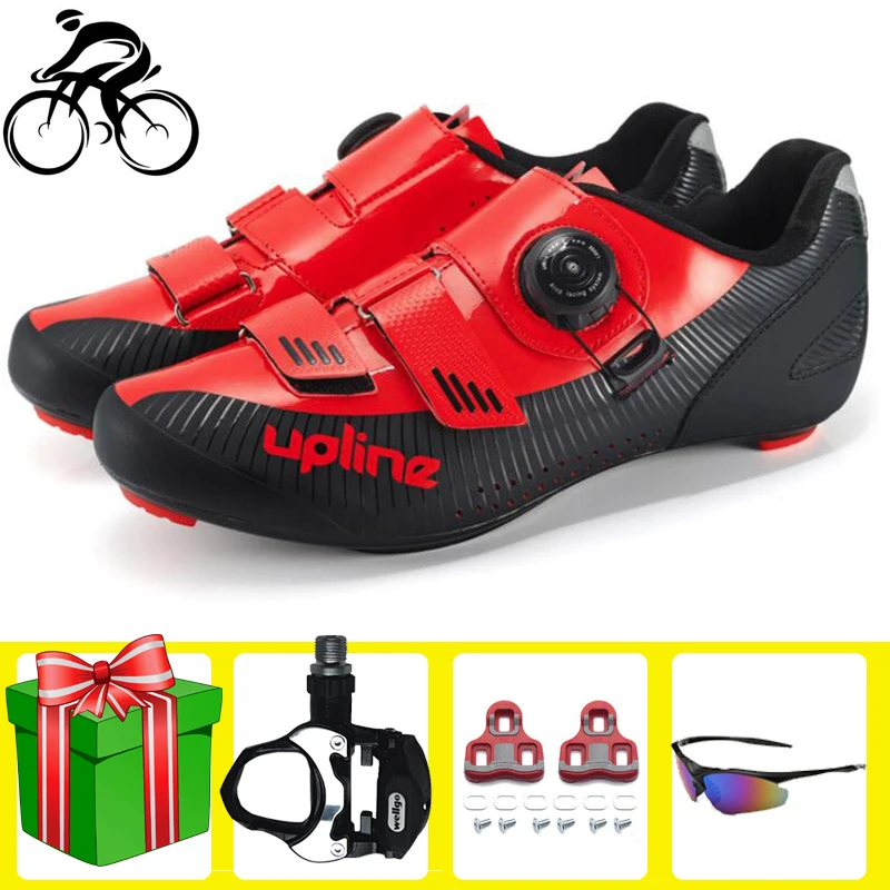 

Men Road Cycling Shoes Profession Red Racing Bike Bicycle Shoes Self-locking Non-slip Cycle Sneakers Women Zapatillas Ciclismo