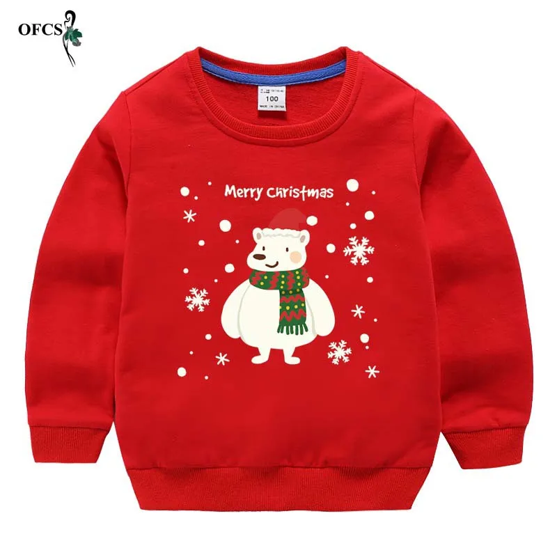 Детские Рождественские подарки, вязаный пуловер для мальчиков, свитер для девочек, детская синяя футболка, хлопковый пуловер, топы для малышей, цветная одежда, 12 - Цвет: Red