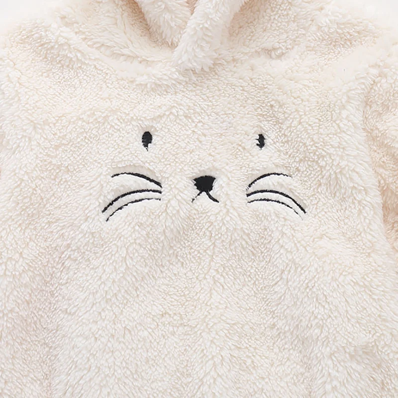 Autumn Baby Girls Boys Long Sleeve Jumpsuit Cartoon Rabbit Ear Design Hoodie Rompers Kids Casual Bodysuit Jumpsuit 0-24M