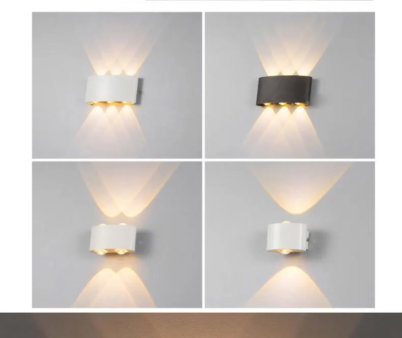 Белые Черные Настенные светильники Алюминиевый абажур осветительный прибор для прикроватной тумбочки для гостиной освещение AC85-260V теплое или холодное освещение